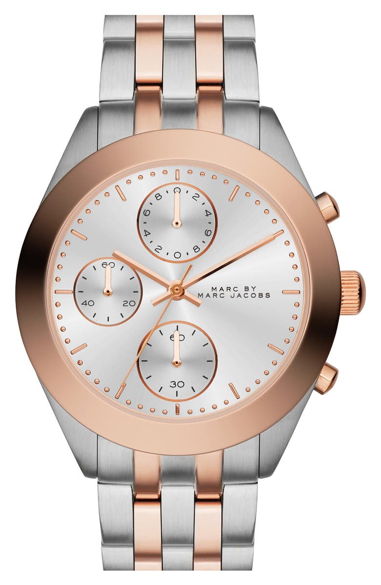 MARC BY MARC JACOBS 'Peeker' Chronograph Bracelet Watch, 36mm, Main, color,