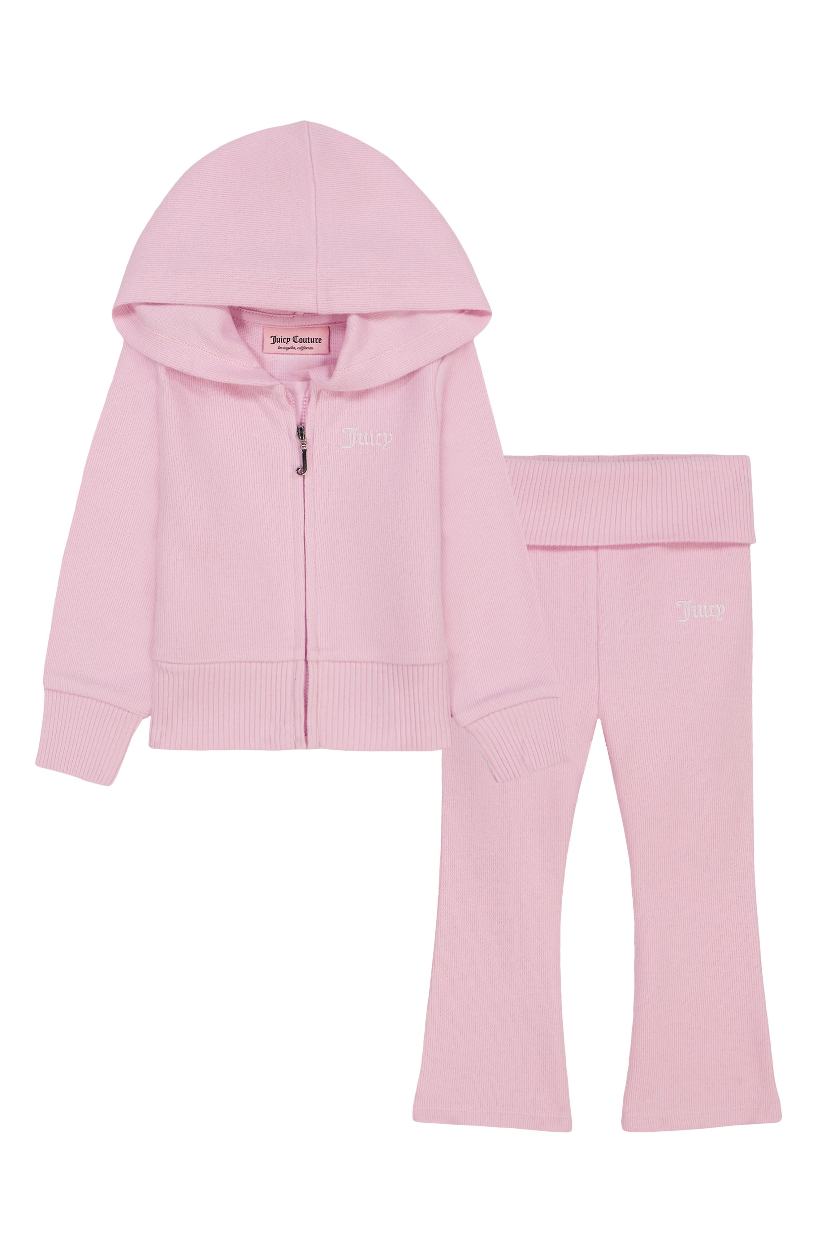Kids' 2-Piece Knit Zip Hoodie & Flare Pants Set