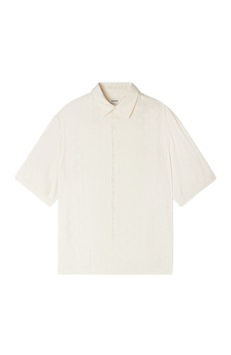 SANDRO Square Cross loose-fit shirt, Alternate, color, White