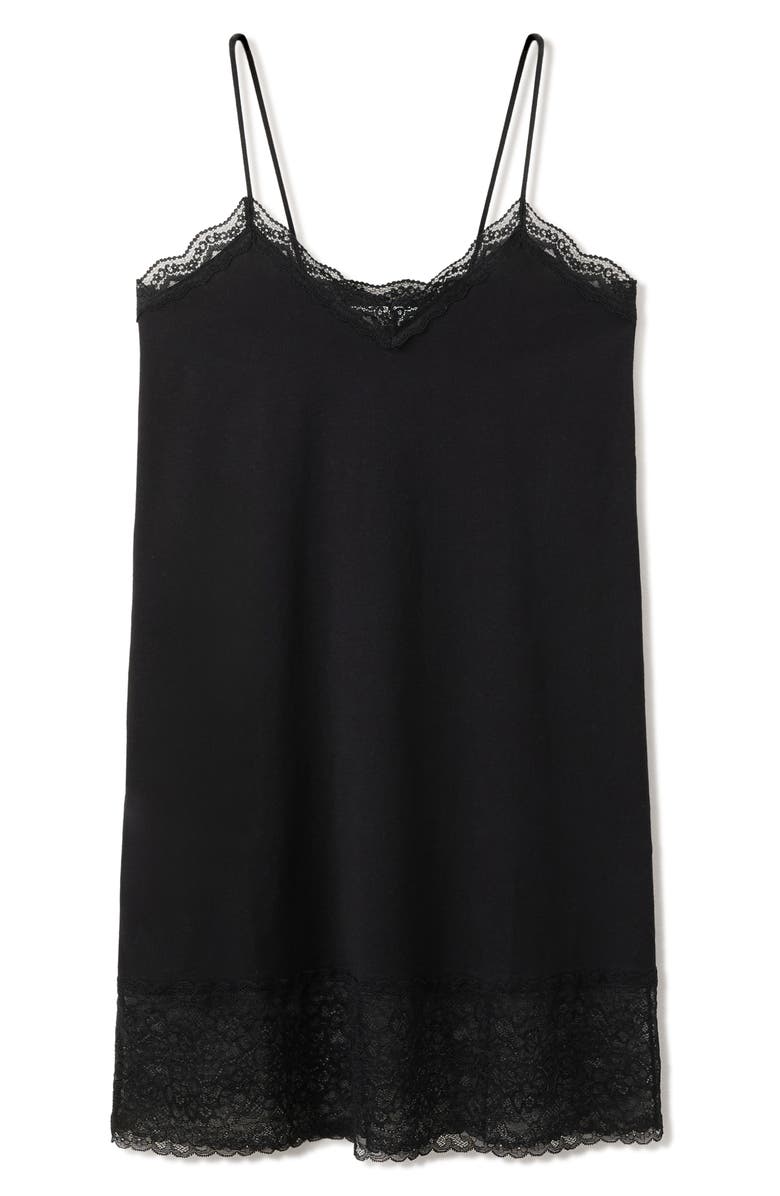 MANGO Lace Trim Jersey Chemise, Alternate, color, 