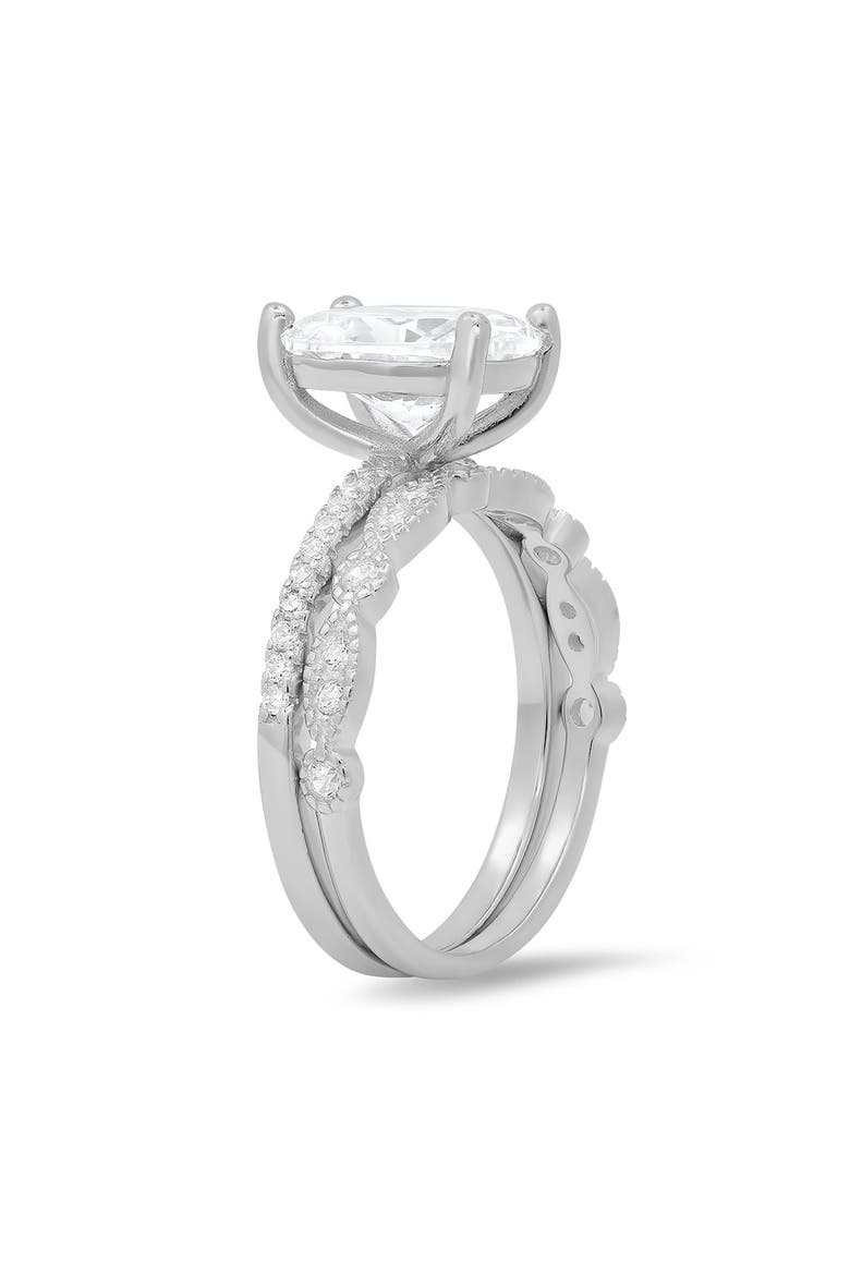 Sterling Silver 2-Piece CZ Ring Set, Alternate, color, SILVER