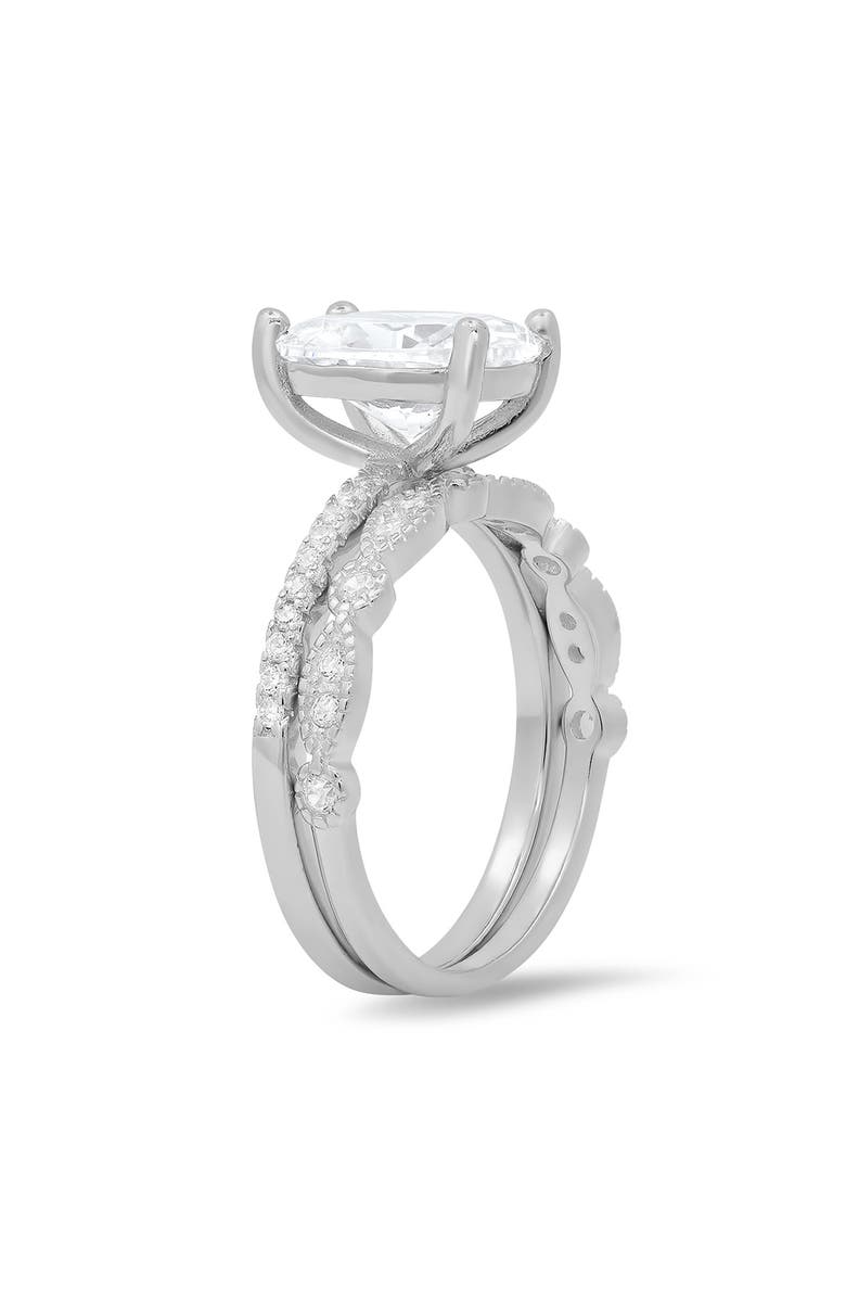 Queen Jewels Sterling Silver 2-Piece CZ Ring Set, Alternate, color, Silver