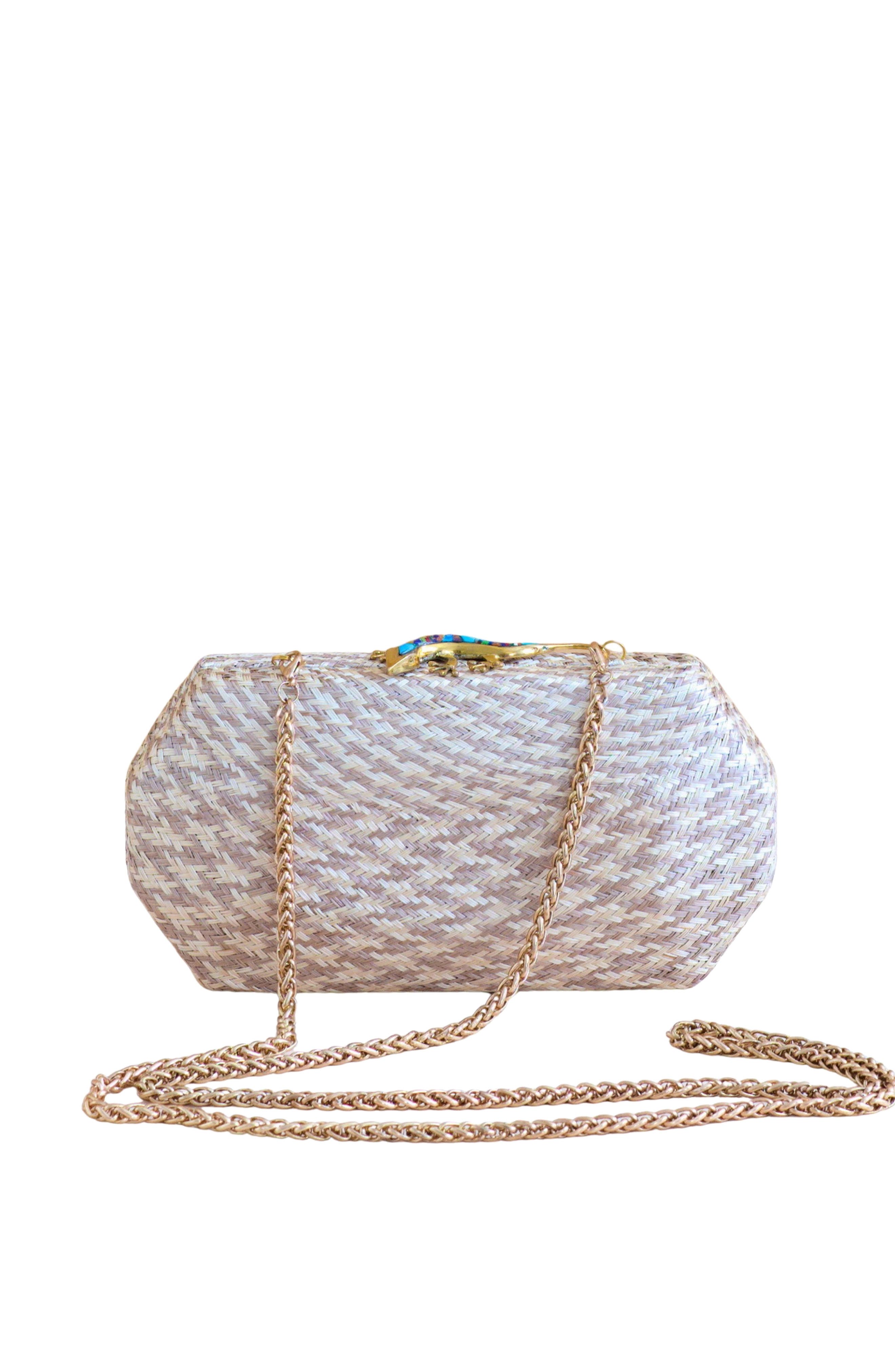 LIKHA Houndstooth Octagon Clutch, Alternate, color, Dusty Rose