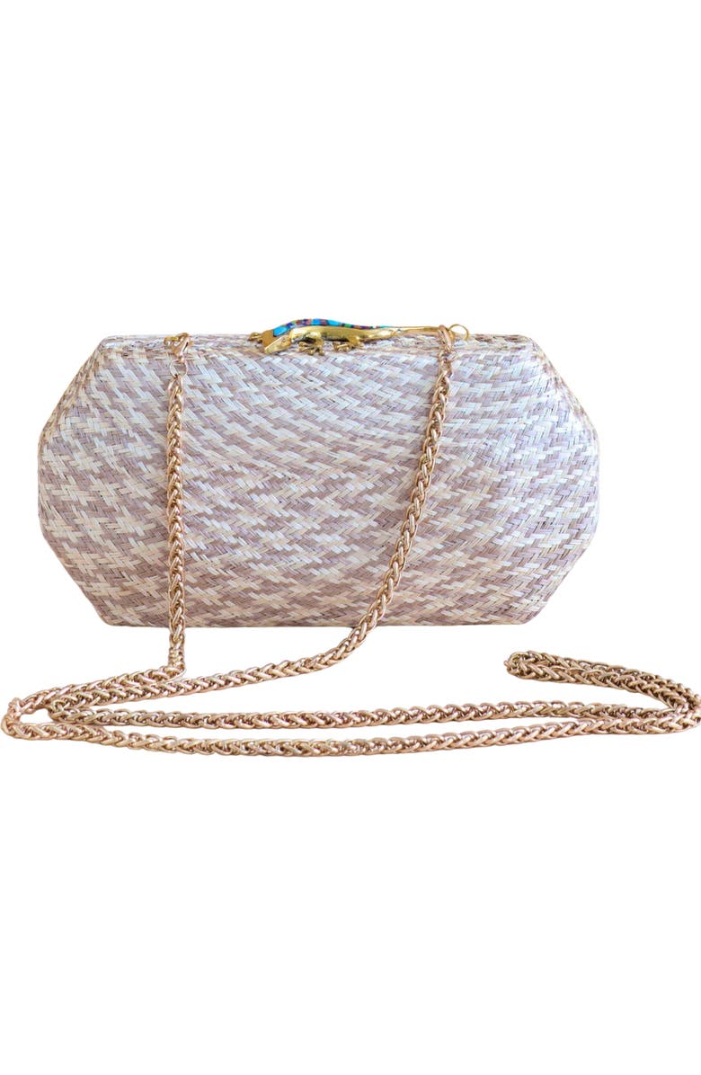 LIKHA Houndstooth Octagon Clutch, Alternate, color, Dusty Rose