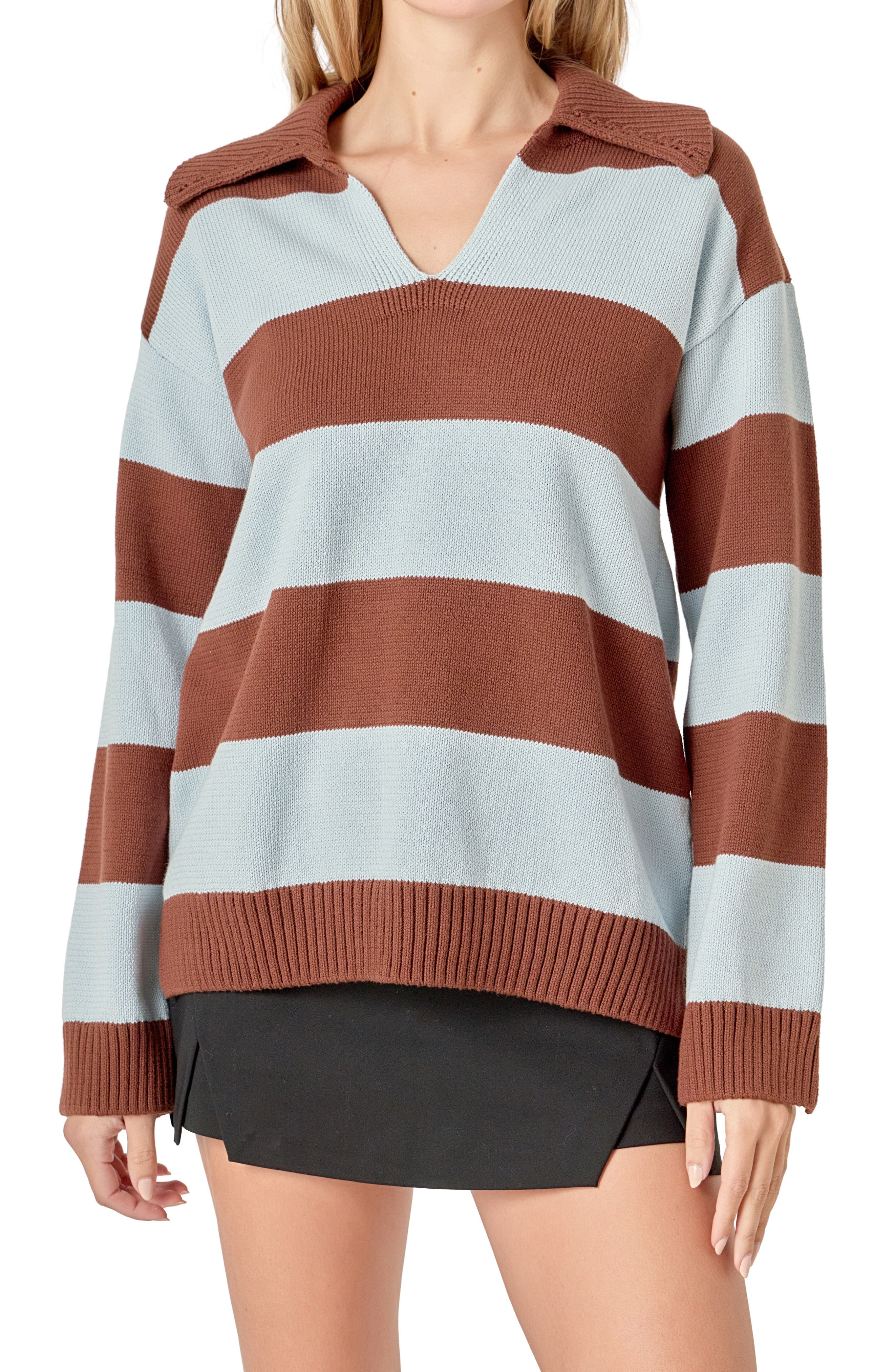 Stripe Cotton Rugby Sweater