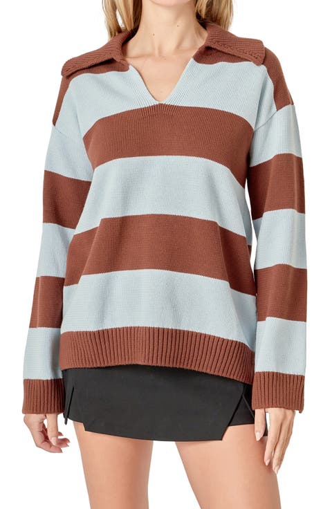 Stripe Cotton Rugby Sweater
