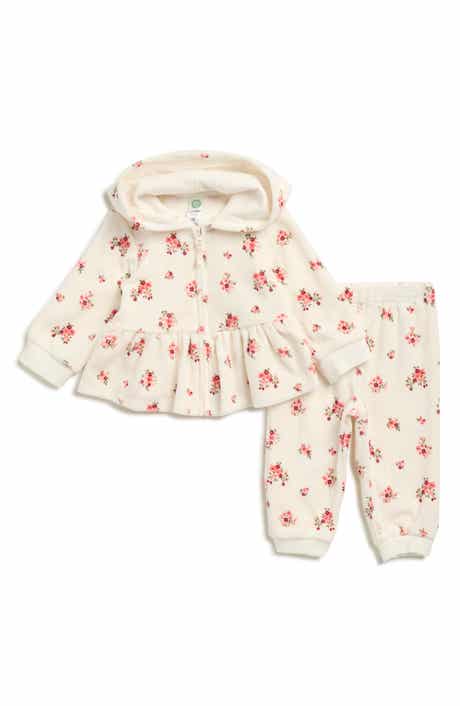 Little Me Garden Print Hoodie & Joggers Set