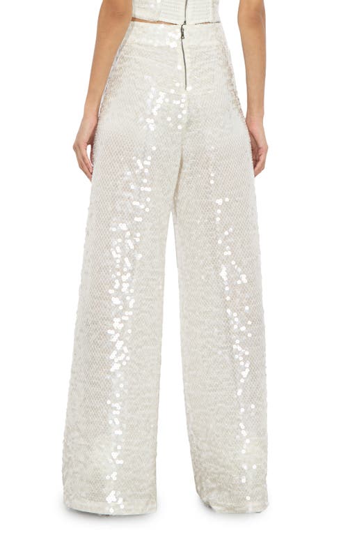 ALICE AND OLIVIA ALICE + OLIVIA ATHENA SEQUIN FLARE WIDE LEG PANTS 