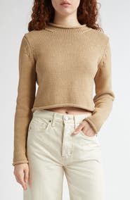 Veronica Beard Briony Mock Neck Crop Sweater