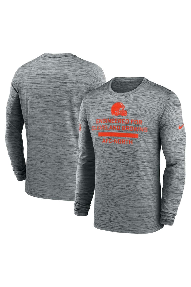 Men's Nike Gray Cleveland Browns Sideline Velocity Performance Long Sleeve T-Shirt, Alternate, color, Gray