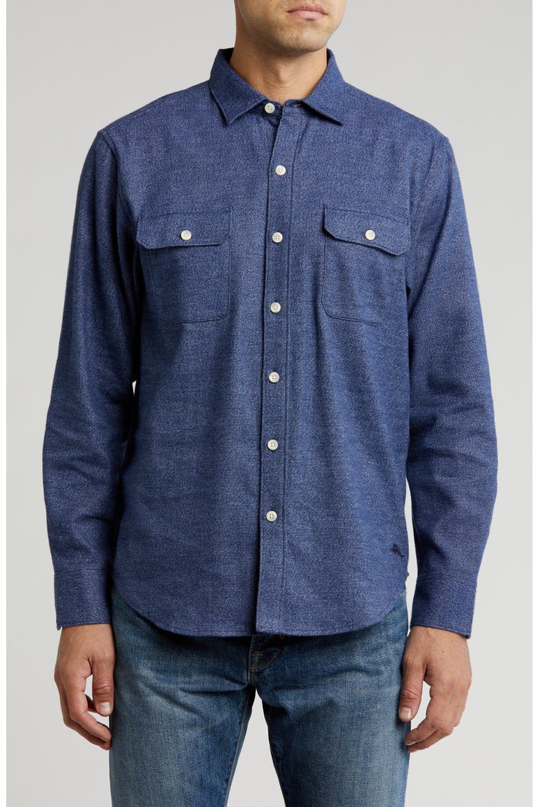 Blue Seas Button-Up Shirt, Main, color, BERING BLUE