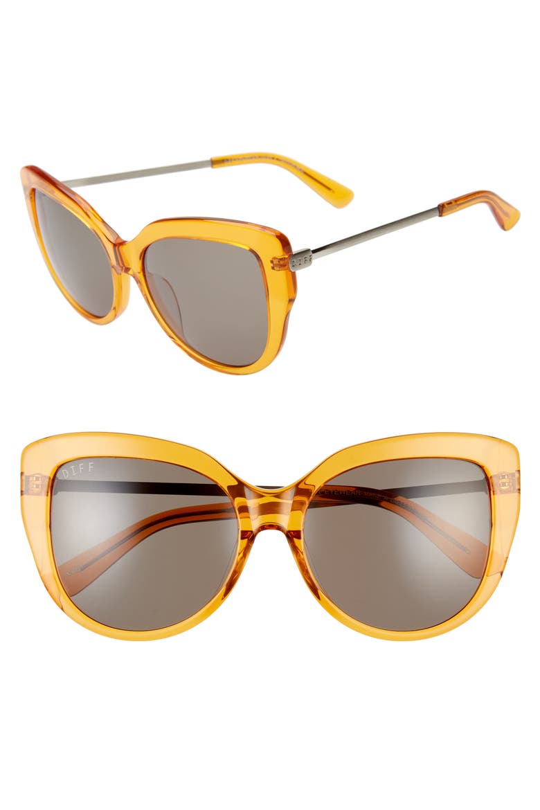 Avery 58mm Cat Eye Sunglasses, Main, color, SUNKISSED AMBER/ G15