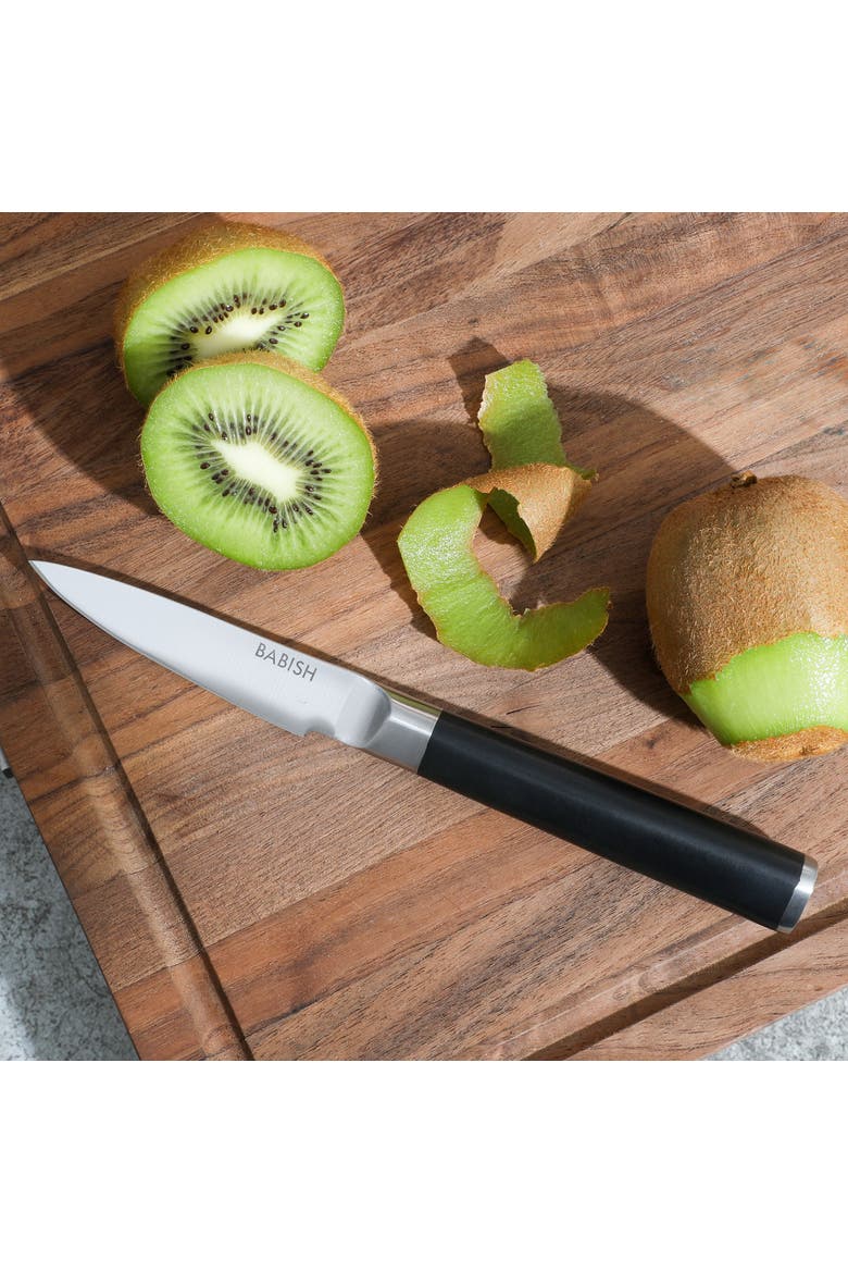 3.5 Inch Stainless Steel Full Tang Paring Knife Black, Alternate, color, Black
