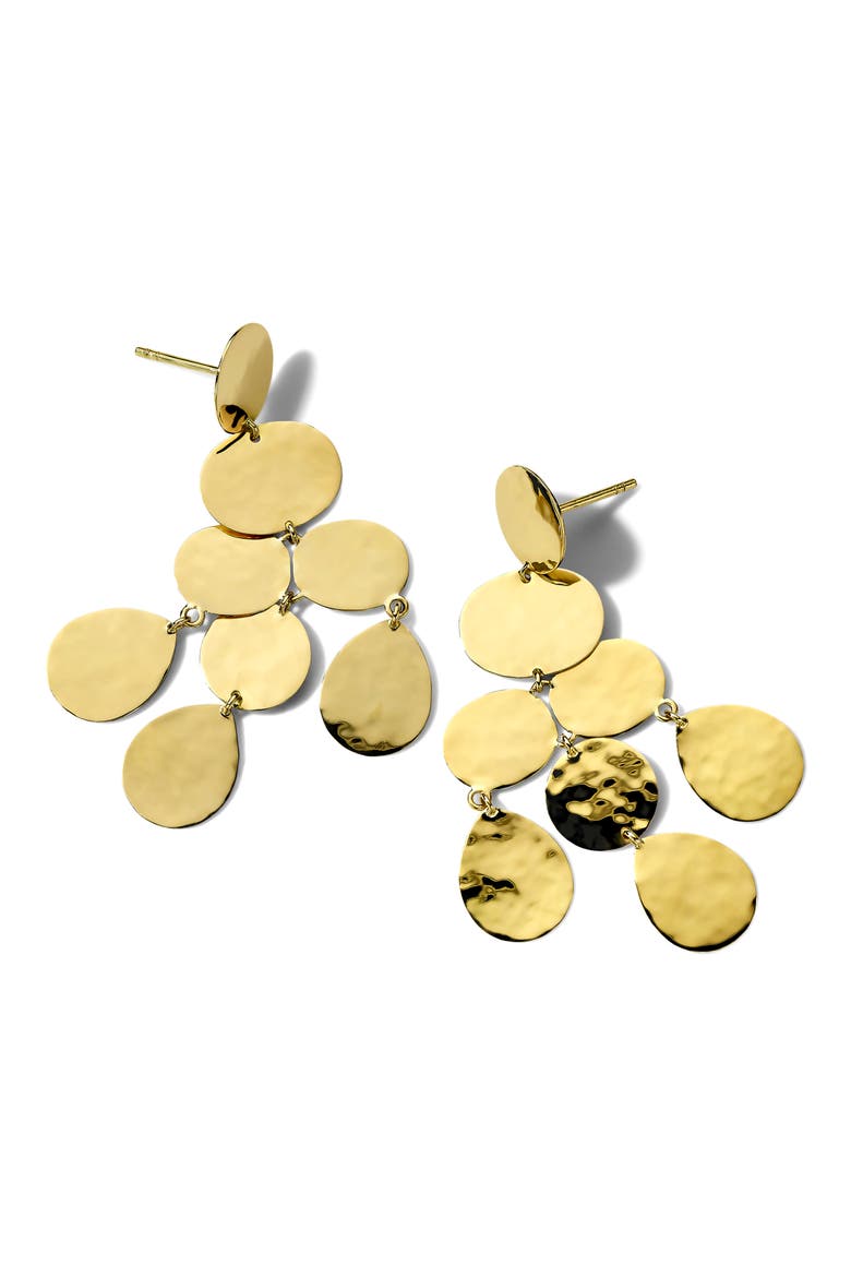 Classico Crinkle Small Chandelier Earrings, Alternate, color, YELLOW GOLD
