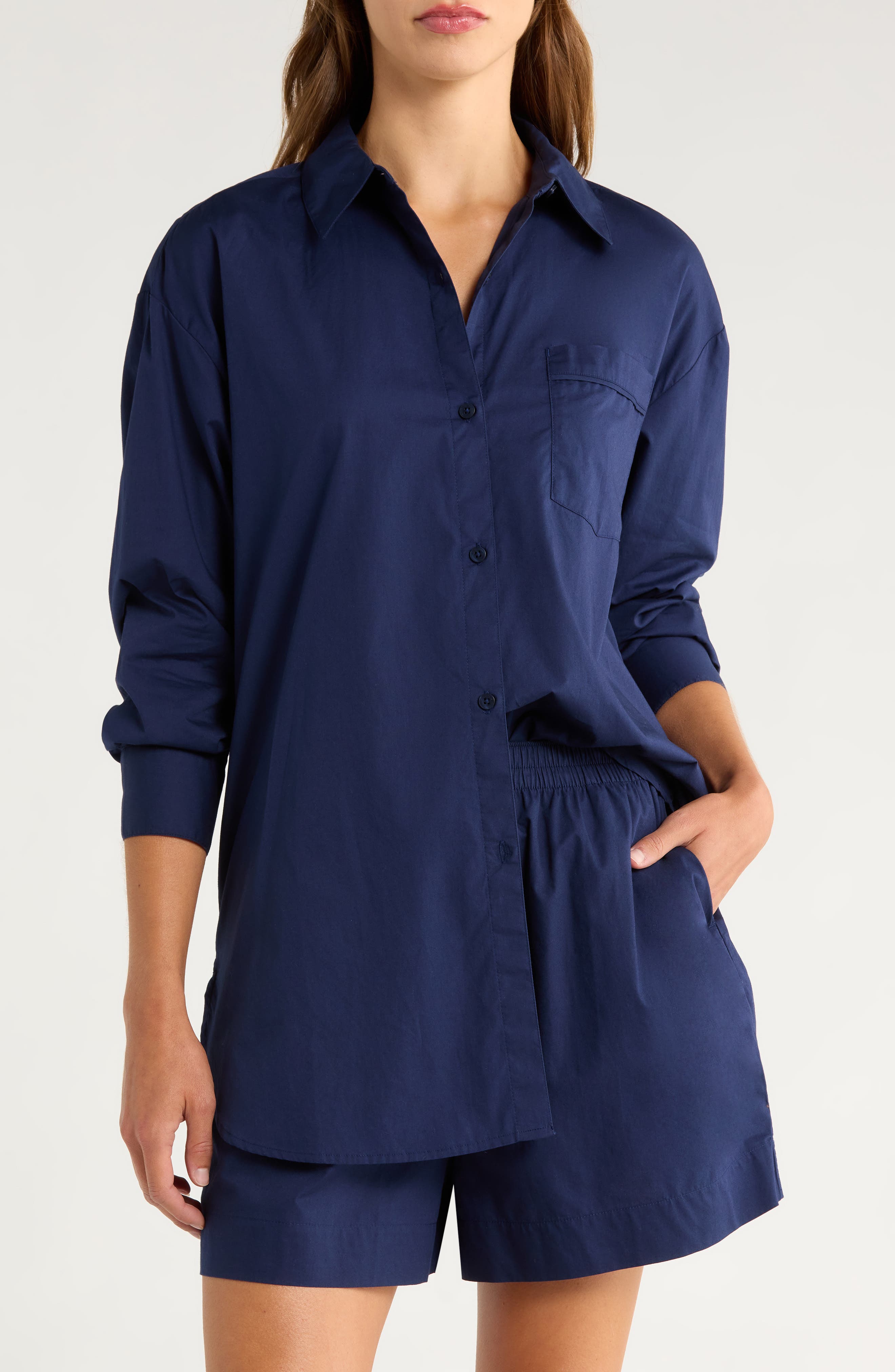 Nordstrom Oversize Shirting Short Pajamas