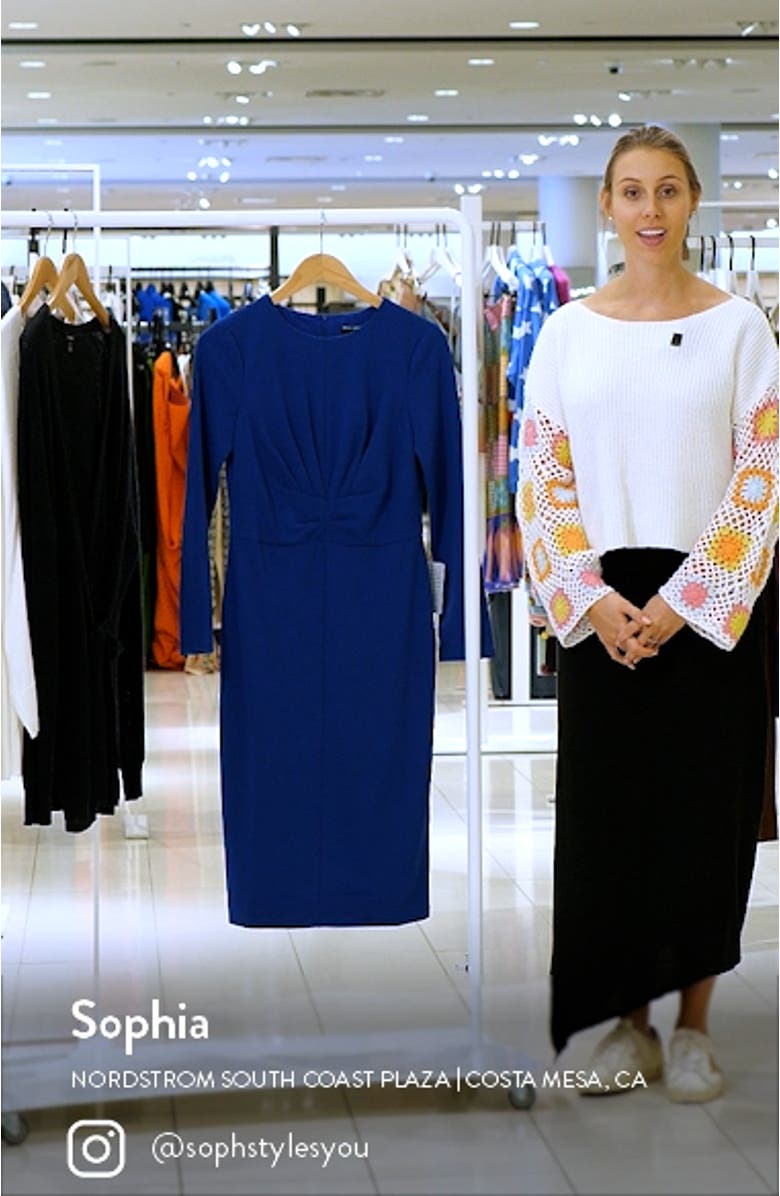 Gathered Empire Waist Long Sleeve Dress, sales video thumbnail