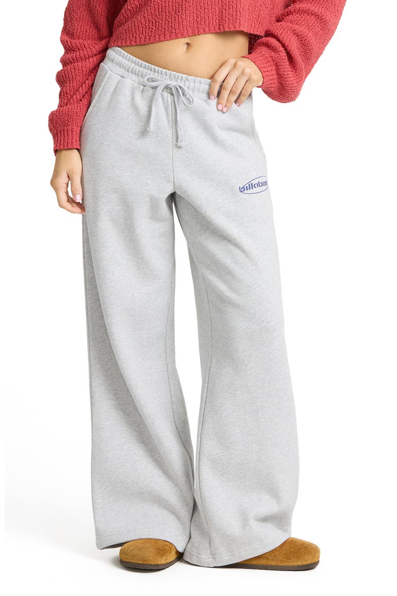 Jordyn Wide Leg Fleece Lounge Pants, Main, color, HEATHER GRAY