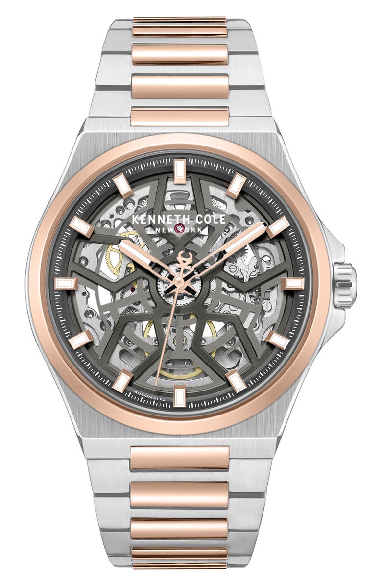 Kenneth Cole New York Automatic Bracelet Watch, 43.5mm, Main, color, Two Tone