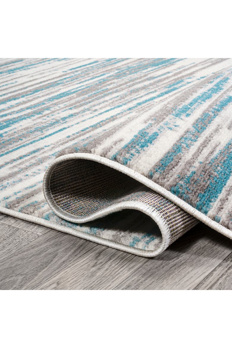 Speer Abstract Linear Stripe Area Rug, Alternate, color, Gray/Blue