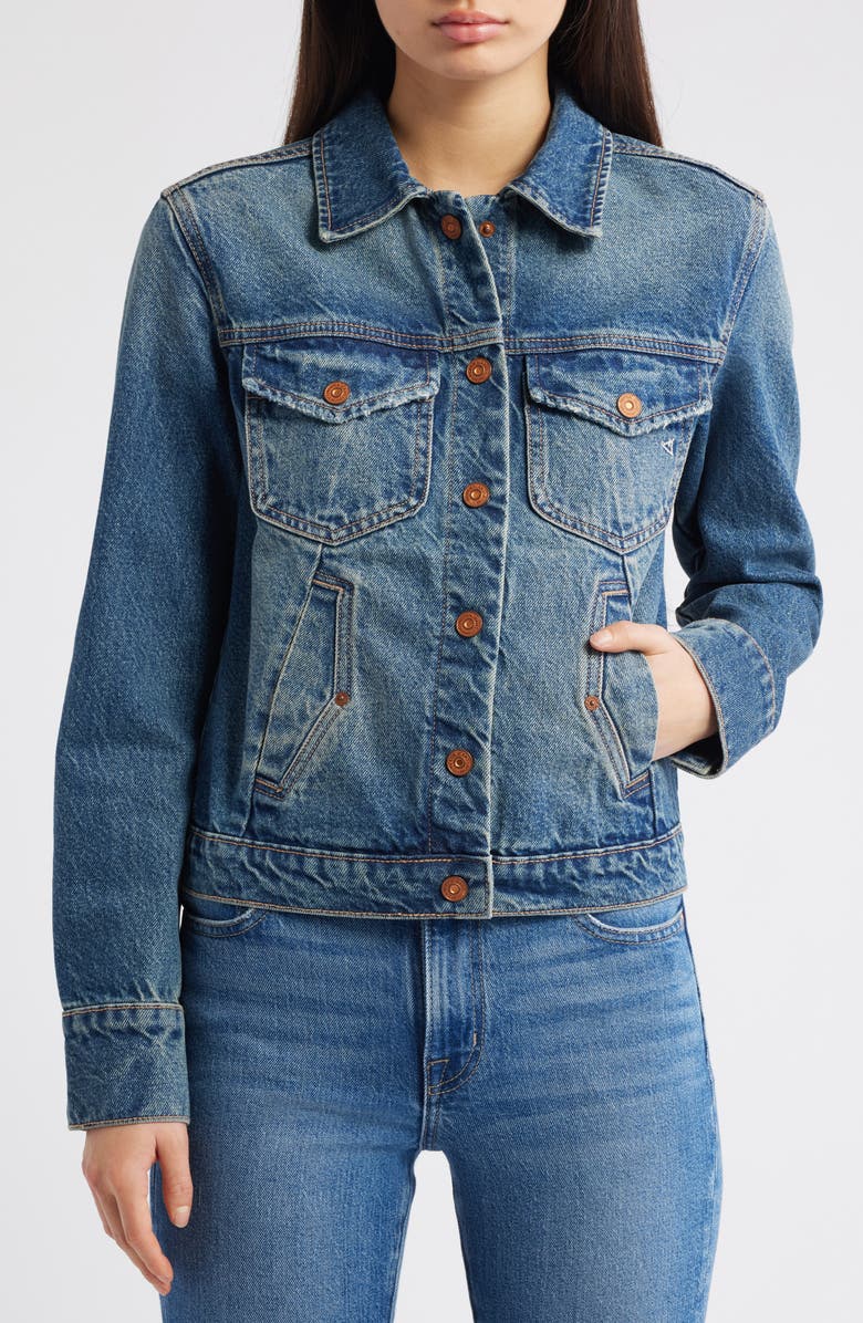 HIDDEN JEANS Denim Trucker Jacket, Alternate, color, Dark