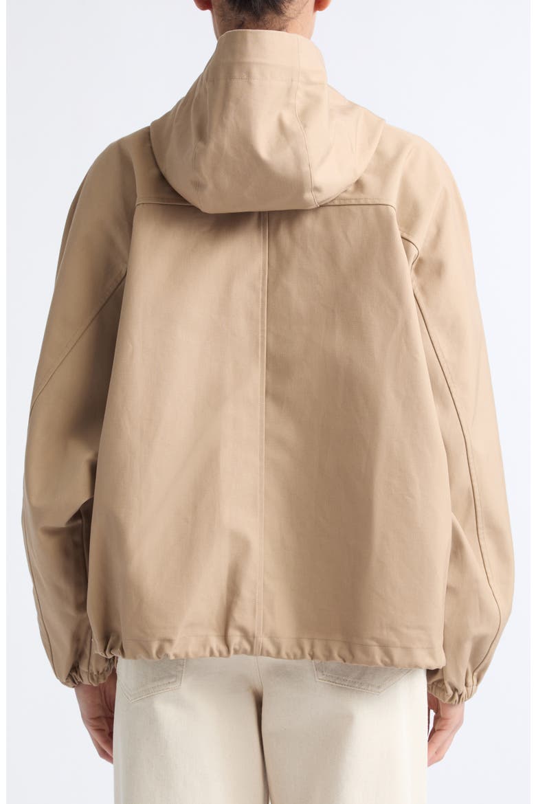 Oversize Hooded Cotton Anorak, Alternate, color, BEIGE