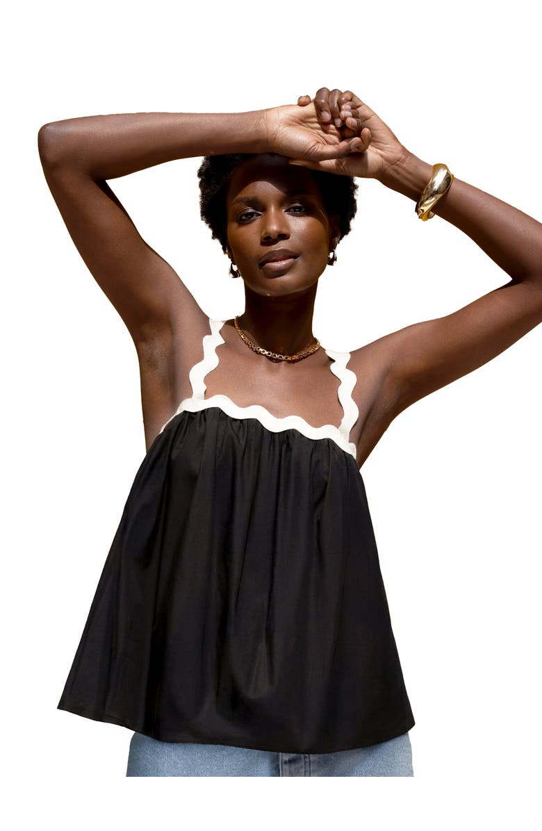 Ro&Zo Square Neck Sleeveless Cami Top, Main, color, Black