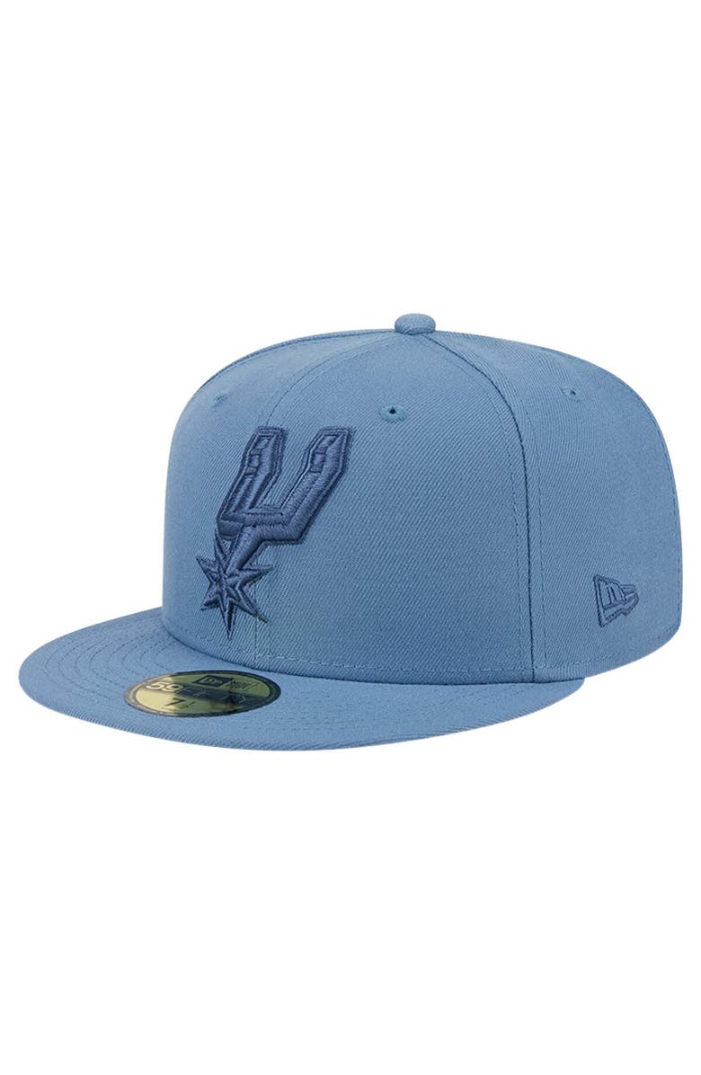 New Era Men's New Era Blue San Antonio Spurs Color Pack Faded Tonal 59FIFTY Fitted Hat, Alternate, color, 