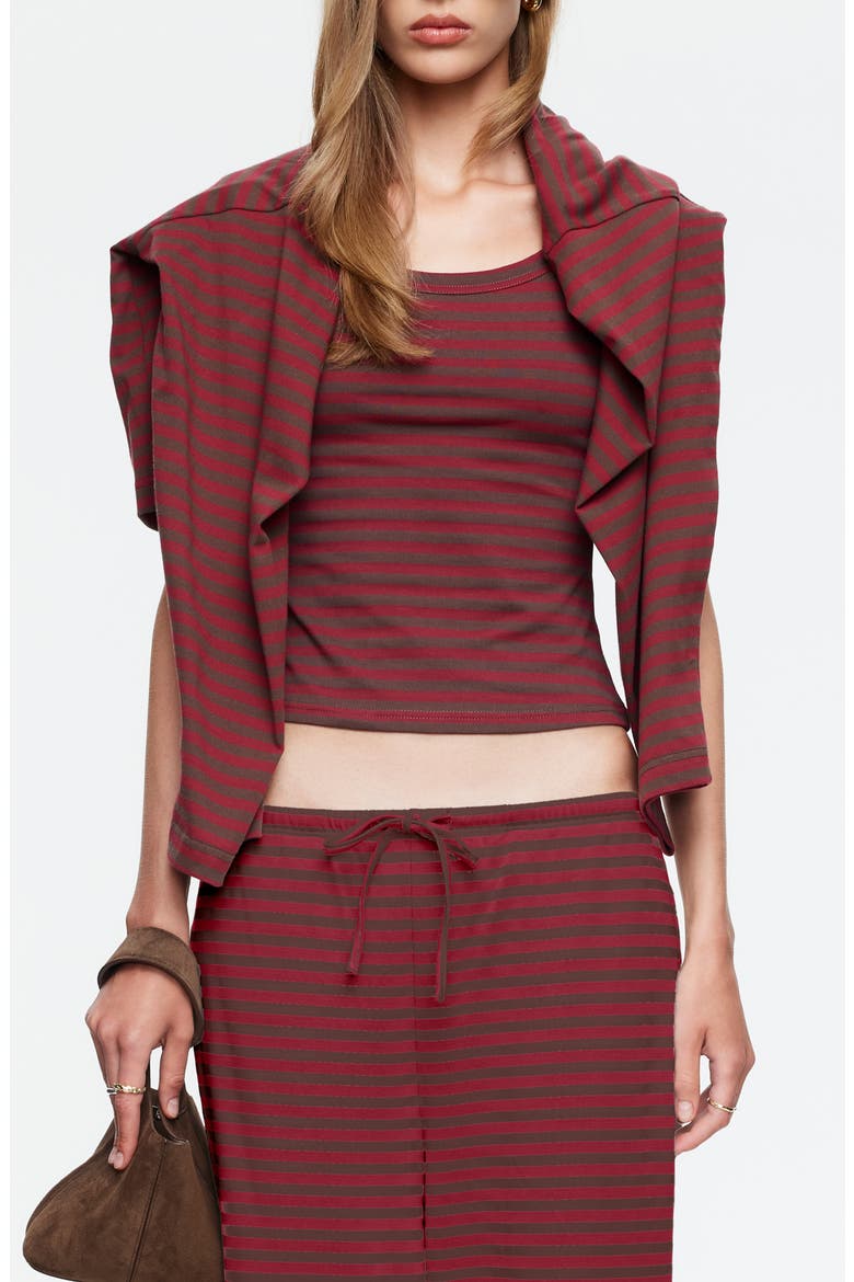 Lucky Stripe Tank, Main, color, CHOCOLATE WINE
