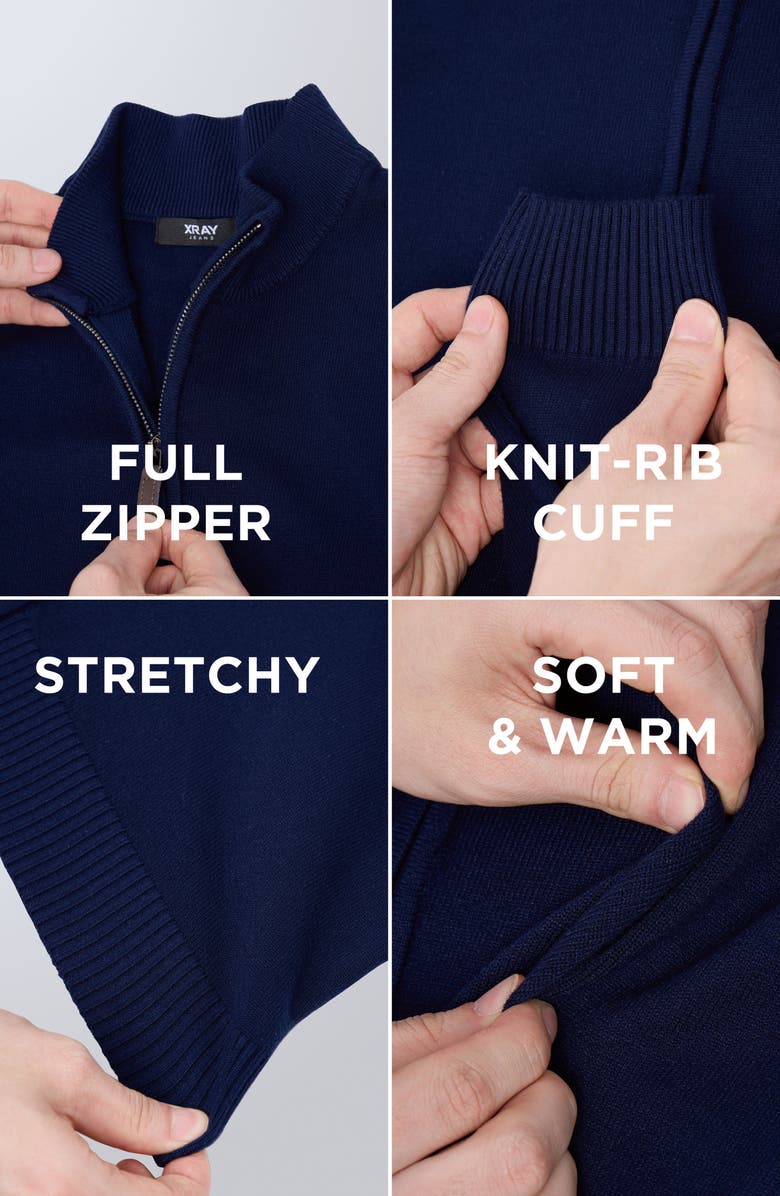 XRAY Kids' Full Zip Cardigan Sweater, Alternate, color, Navy