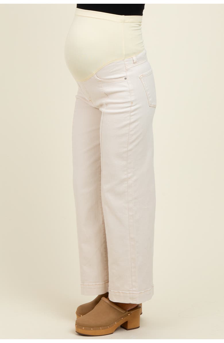 PinkBlush Front Seam Wide Leg Maternity Jeans, Alternate, color, 