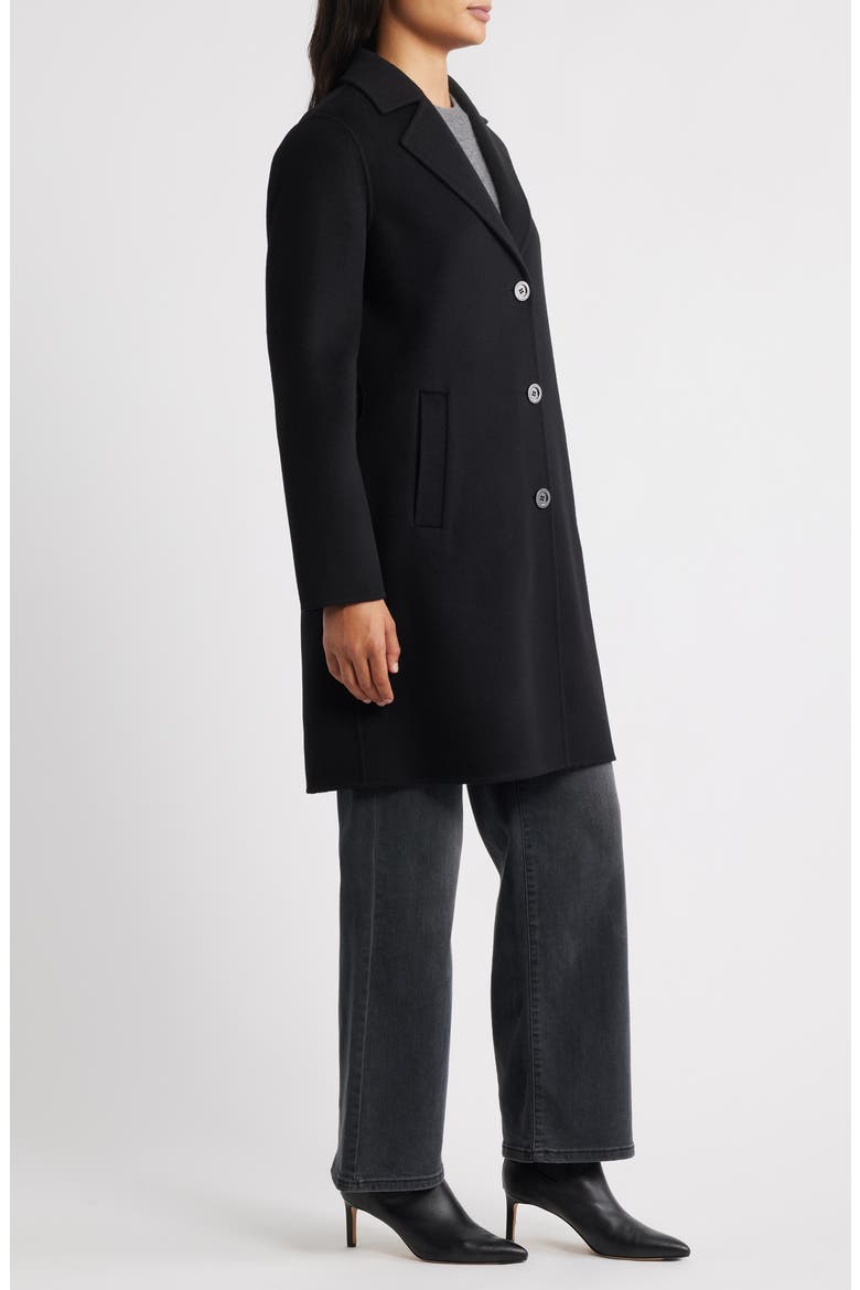 Wool Blend Coat with Removable Scarf, Alternate, color, BLACK