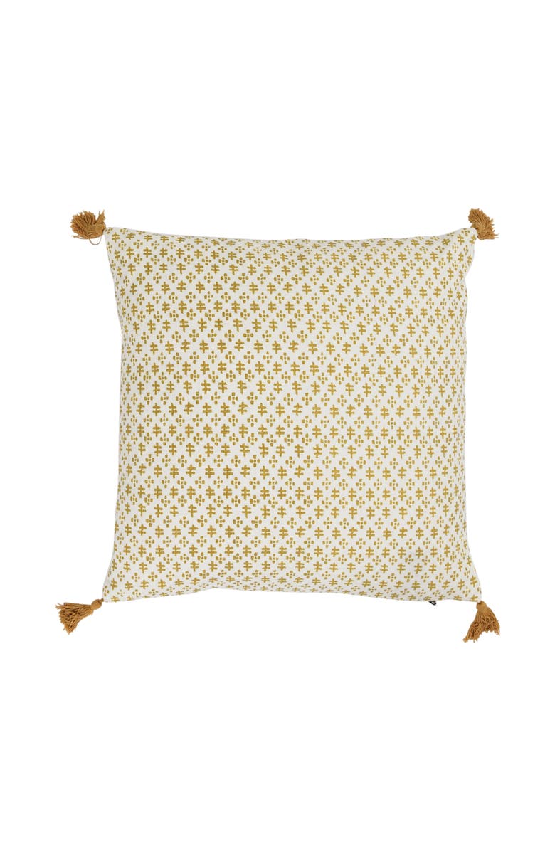Storied Home Cotton Pillow, Main, color, Yellow
