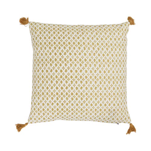 Storied Home Cotton Pillow In Yellow