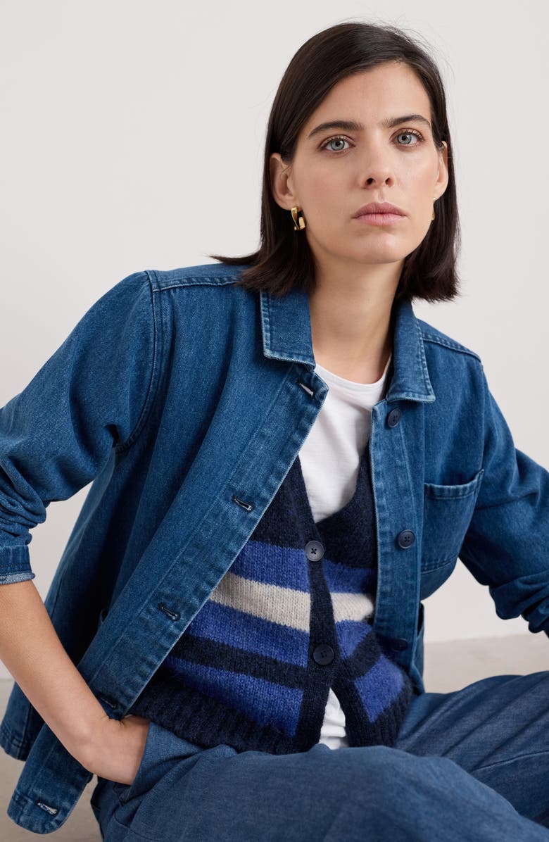 Seasalt Cornwall Reading Rocks Denim Jacket, Alternate, color, Mid Wash High Twist