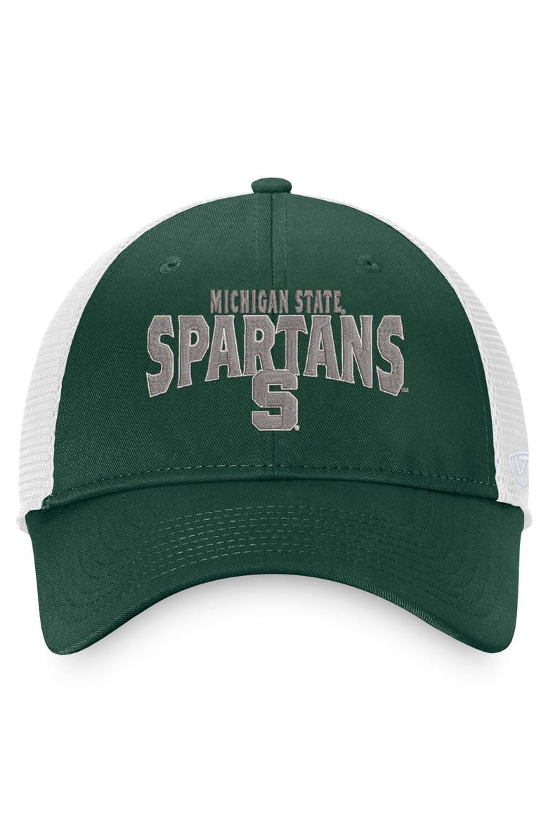 TOP OF THE WORLD Men's Top of the World Green/White Michigan State Spartans Breakout Trucker Snapback Hat, Alternate, color, Green