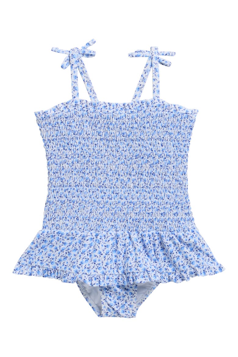 Kids' Floral One-Piece Swimsuit, Main, color, BLUE