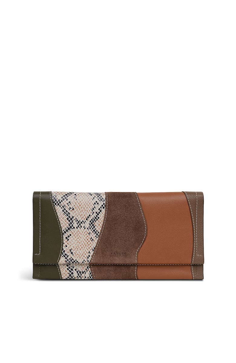 Radley Oak Street - Patchwork Large Flapover Wallet, Main, color, Coffee
