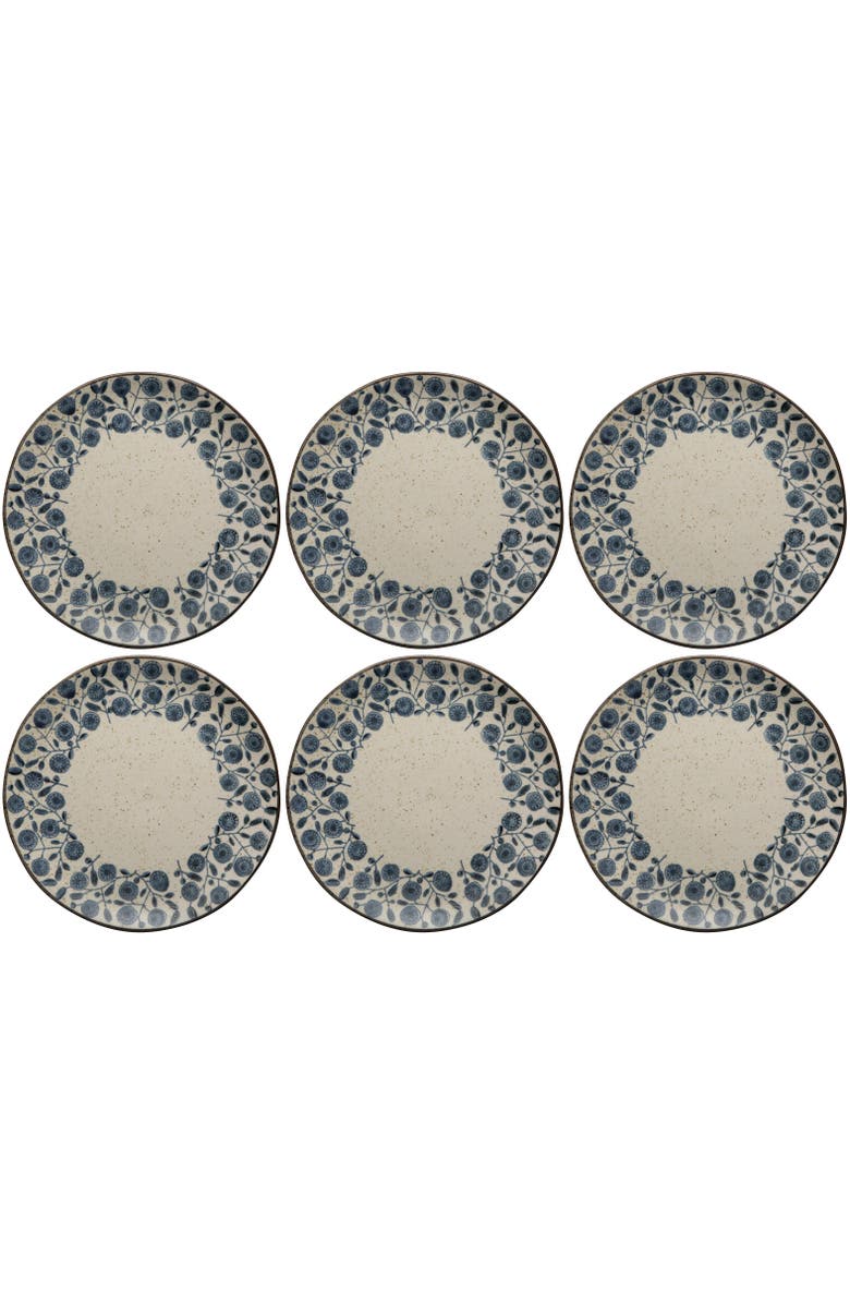 Danica Brands Set of 6 Calendula Element Dinner Plate 10 Inch, Main, color, Blue