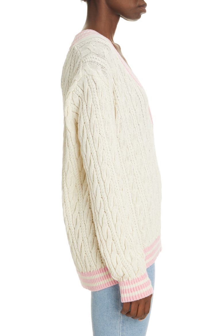 Cable Embroidered Tennis Sweater, Alternate, color, MULTI