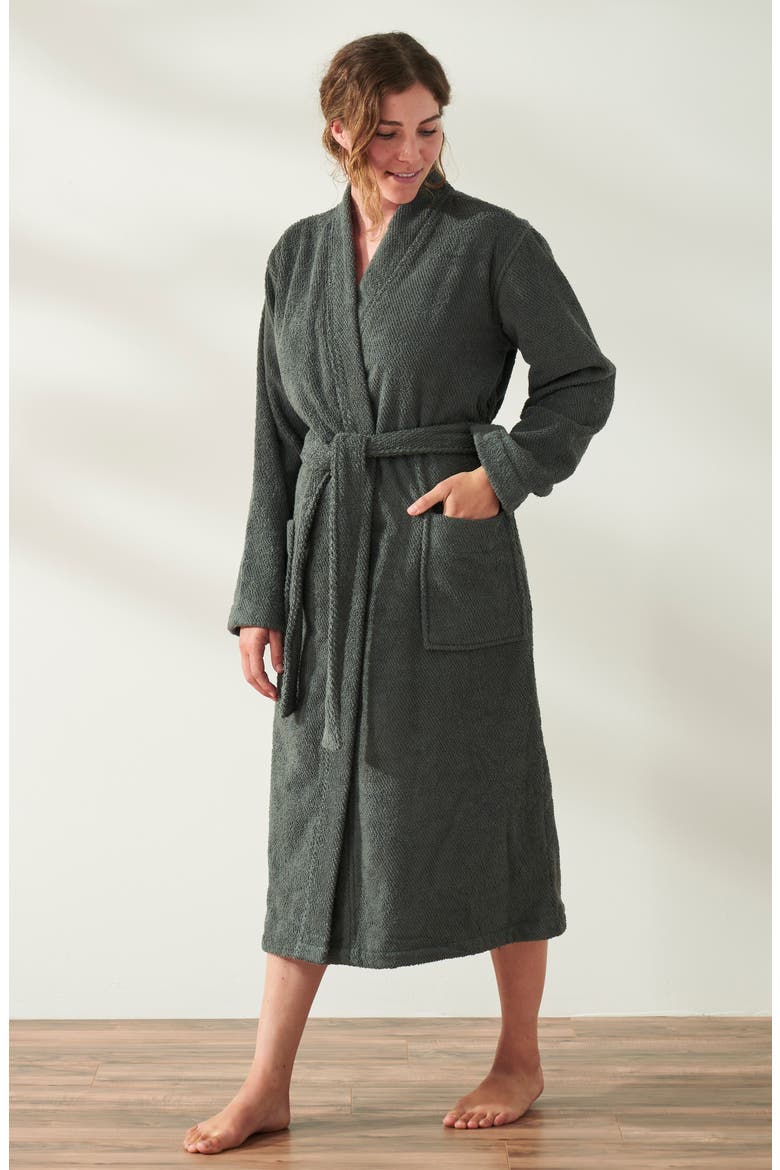 Gender Inclusive Air Weight™ Organic Cotton Robe, Alternate, color, SHADOW