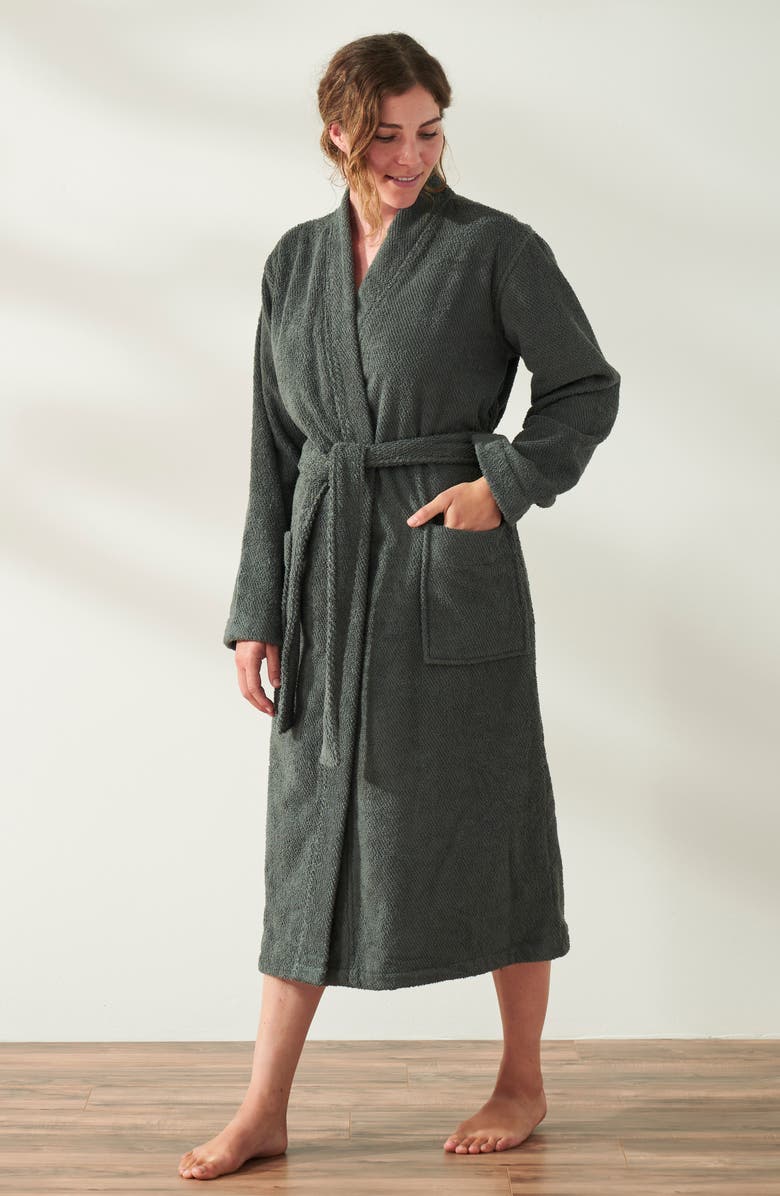 Coyuchi Gender Inclusive Air Weight<sup>™</sup> Organic Cotton Robe, Alternate, color, Shadow
