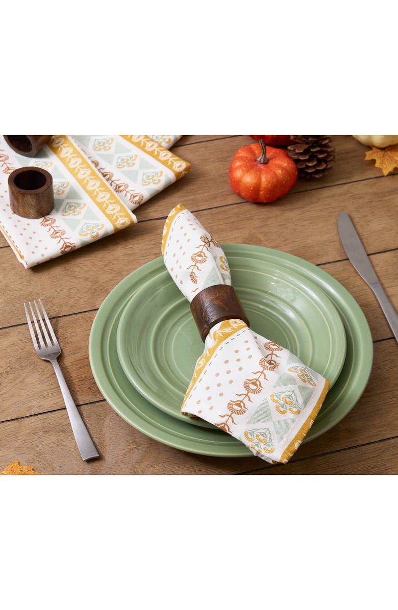 Design Imports Golden Gardens 4-Piece Napkin Set, Alternate, color, Golden Gardens