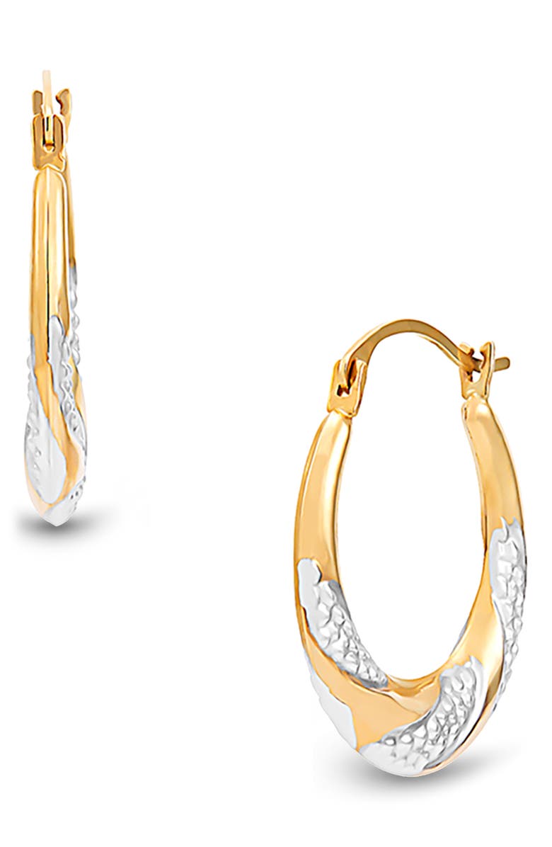 Frankie & Zoe Textured Two-Tone Hoop Earrings, Main, color, Two-Tone