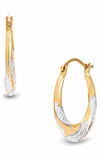 Frankie & Zoe Textured Two-Tone Hoop Earrings