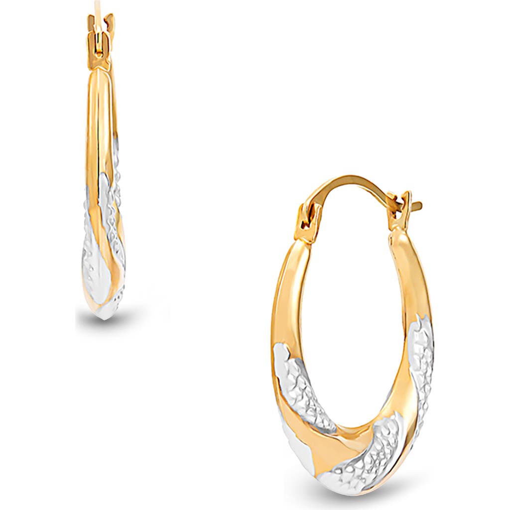 Frankie & Zoe Textured Two-tone Hoop Earrings In Multi