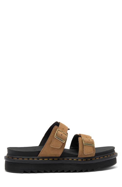 Dr. Martens' Myles Slide Sandal In Tan, Women's At Urban Outfitters In Savannah Tan Nubuck