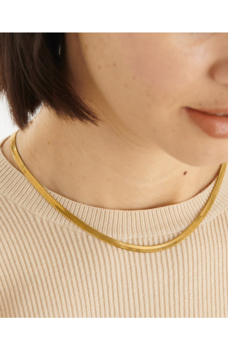 Katie Loxton Ciana Waterproof Gold Snake Chain Necklace, Alternate, color,