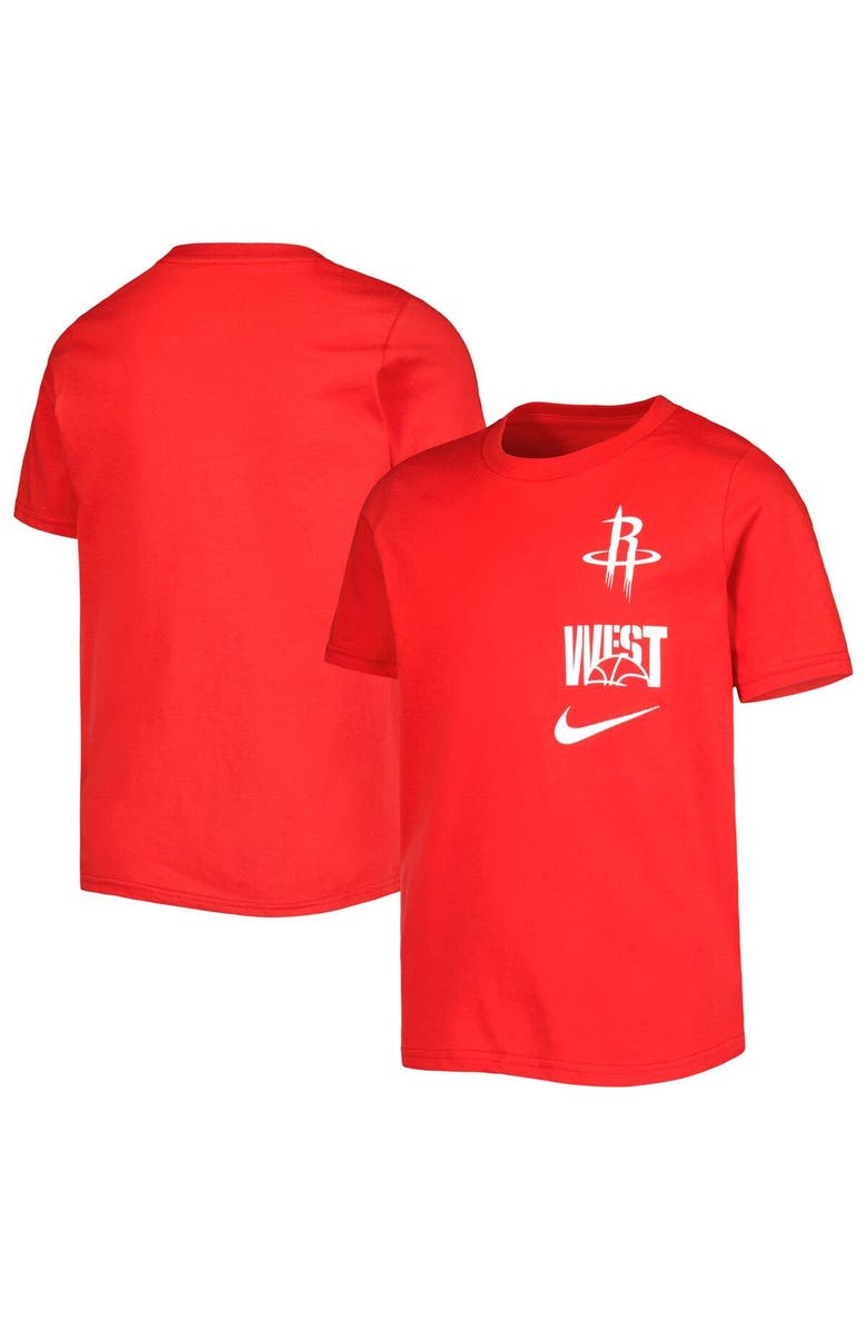 Nike Youth Nike  Red Houston Rockets Vs Block Essential T-Shirt, Main, color, 