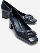 Prologue Shoes Velora Buckle Square Toe Block Heel Pump