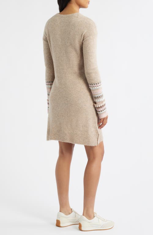 Hatley Sadie Long Sleeve Sweater Minidress In Neutral